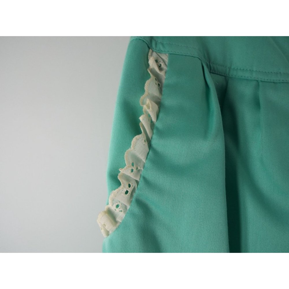 Vintage Bette Coffina Cool It Mint Green Pleated High Waisted Shorts Size 8 - Picture 5 of 12